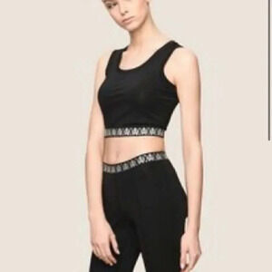 Armani Exchange LOGO ELASTIC CROPPED TOP size Large